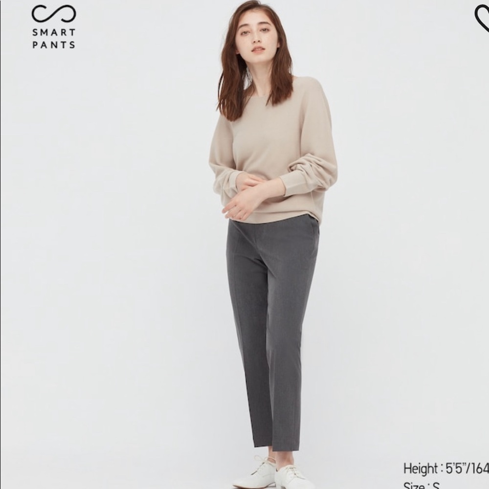 Uniqlo Smart 2-Way Stretch Ankle-Length Pants Gray
